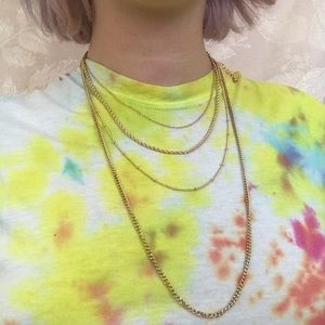 4 gold cabin necklaces